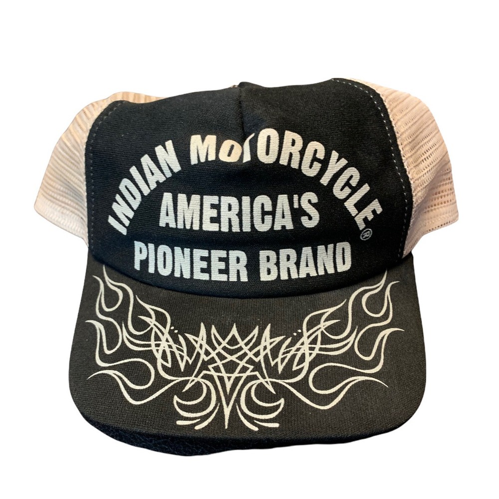 Vintage Indian Motorcycle America's Pioneer Brand Trucker Snapback Hat Made USA
